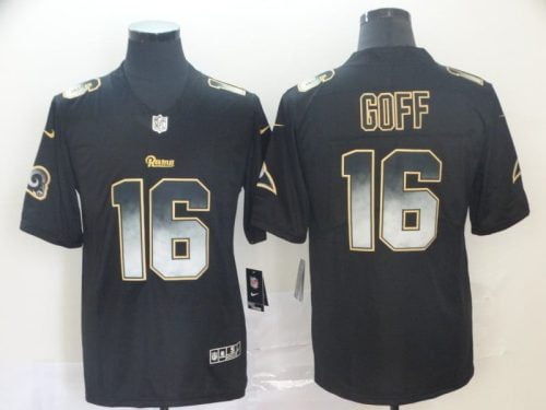 Los Angeles Rams Black-Gold Jersey Goff #16