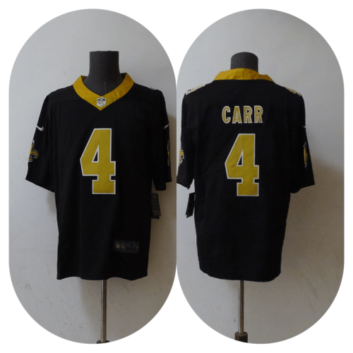 New Orleans Saints Black-Yellow Jersey Carr #4