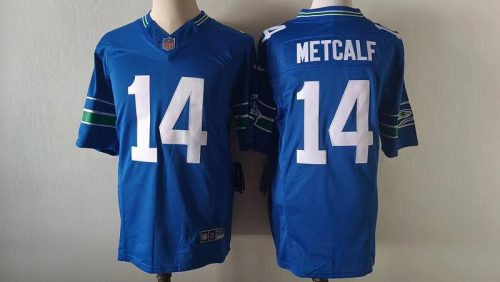 Seattle Seahawks Blue Jersey Metcalf #14