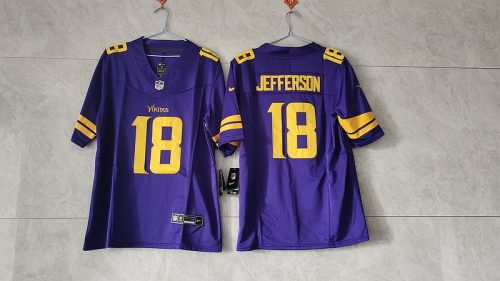 Minnesota Vikings Purple-Yellow Jersey Jefferson #18