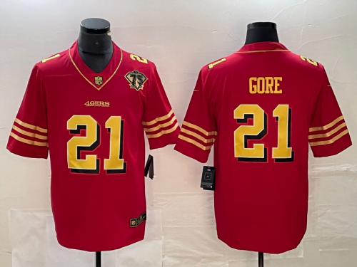 San Francisco 49ers Home Throwback 75th Jersey Gore #21